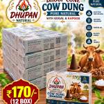 Dhupan Natural Dhoop Cone – Cow Dung with Gugal & Kapoor | Pack of 12 Boxes